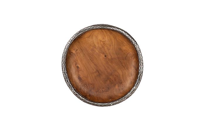 Teak Wood Bowl Wall Art, Metallurgy Edge, MD