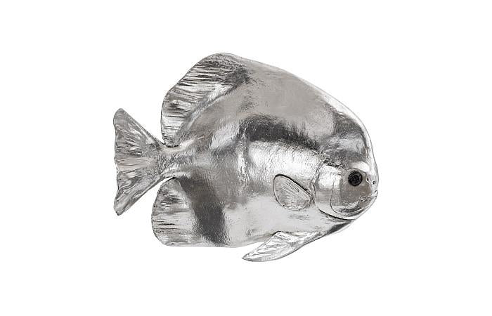 Australian Bat Fish Wall Sculpture, Resin, Silver Leaf