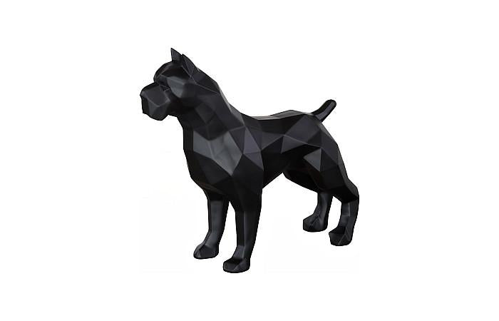 Pitbull Facet Sculpture, Matte Black