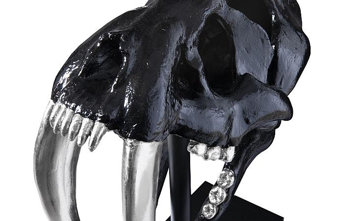 Saber Tooth Tiger Skull, Black