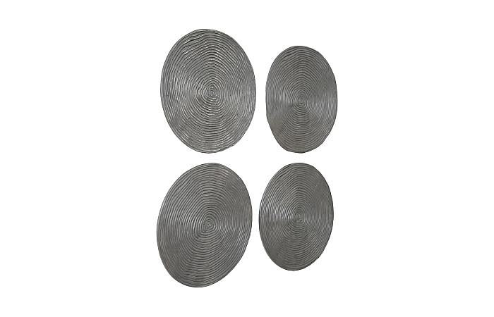 Ripple Wall Disc, Set of 4, Resin, LG, Polished Aluminum