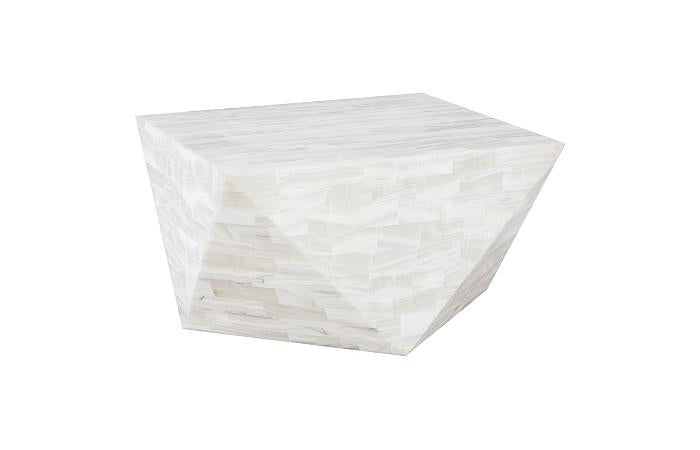 Onyx Conical Coffee Table, Square, White