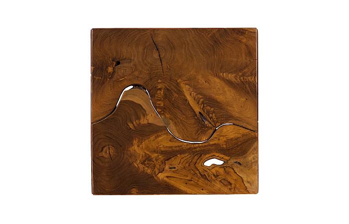 Teak Slice Pedestal, Square, LG