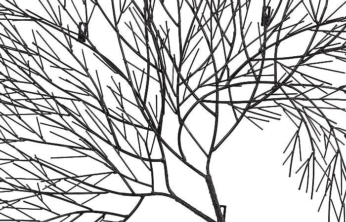 Wire Tree Wall Art, Rectangular, Metal, Black
