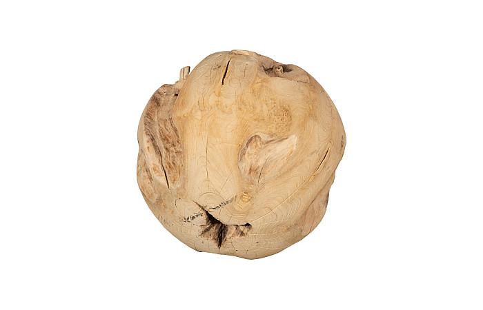 Teak Wood Ball, Large, Bleached