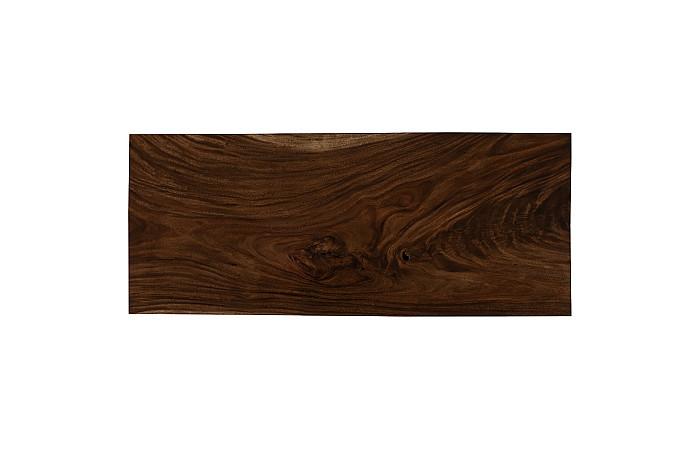 Straight Edge Dining Table, Perfect Brown, Satin Black Legs