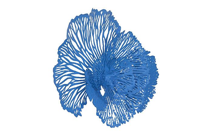 Flower Wall Art, Medium, Blue, Metal