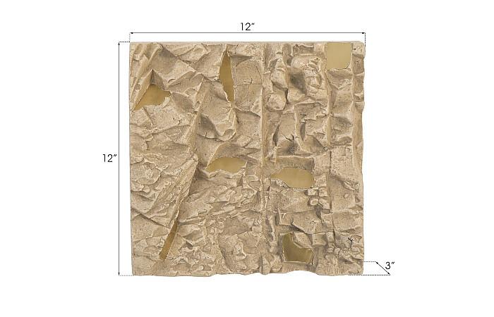 Rubble Wall Tile, Brass Accents