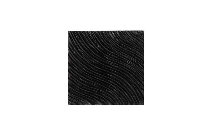 Carved Wall Tile, Black, Wave