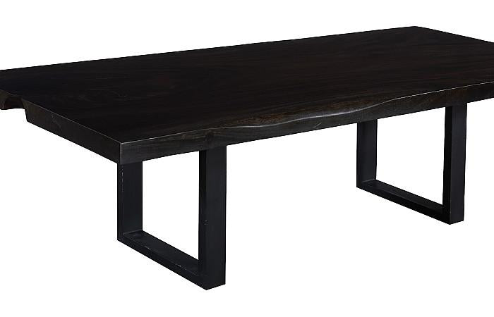 Live Edge Dining Table, Midnight Black, Satin Black Legs