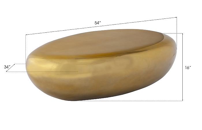 River Stone Coffee Table, Liquid Gold, Large