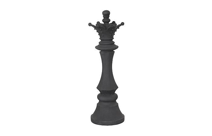 Queen Chess Sculpture, Cast Stone Black, Small