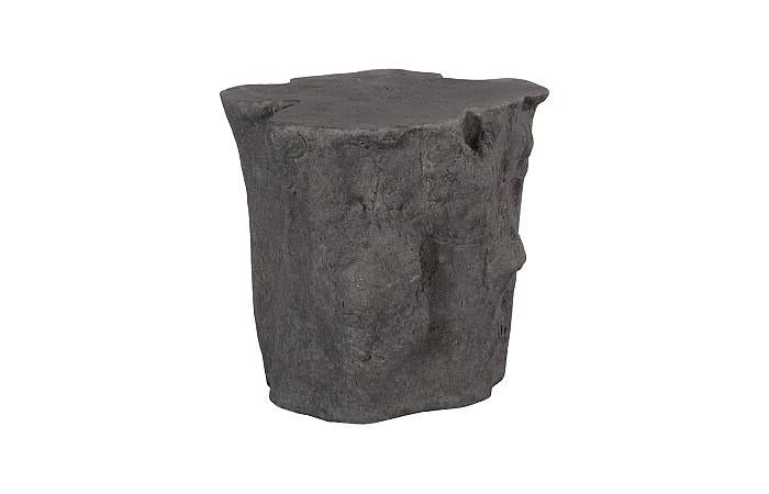 Log Side Table, Charcoal Stone