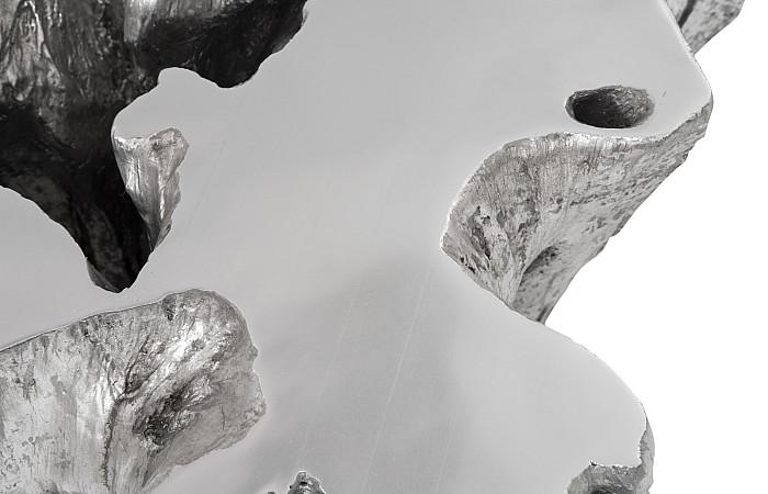 Venice Freeform Cast Coffee Table, Silver Leaf