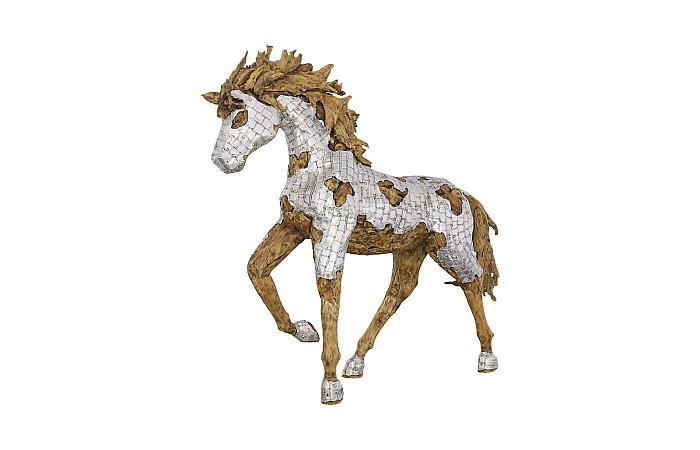 Mustang Horse Armored Sculpture, Galloping
