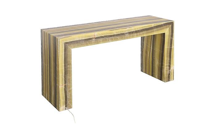 Onyx Console Table, Illuminated, Zebra
