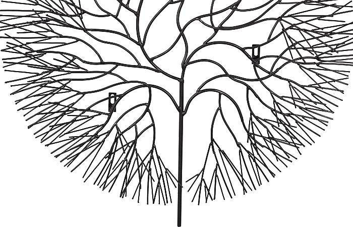 Wire Tree Wall Art, Large, Circle, Metal, Black