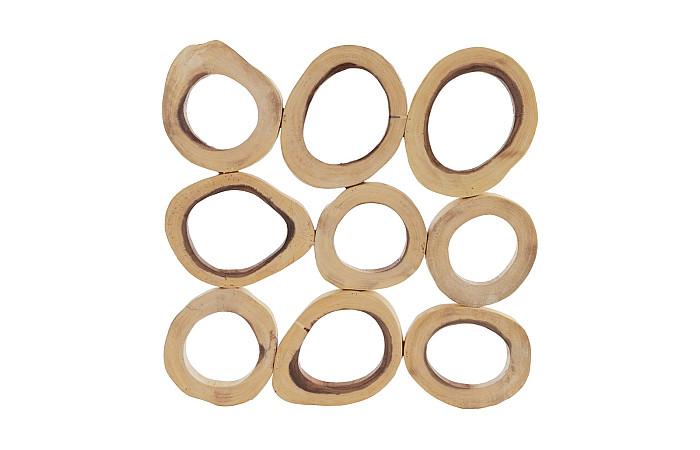 Chuleta Rings Wall Art, Chamcha Wood, Square, SM
