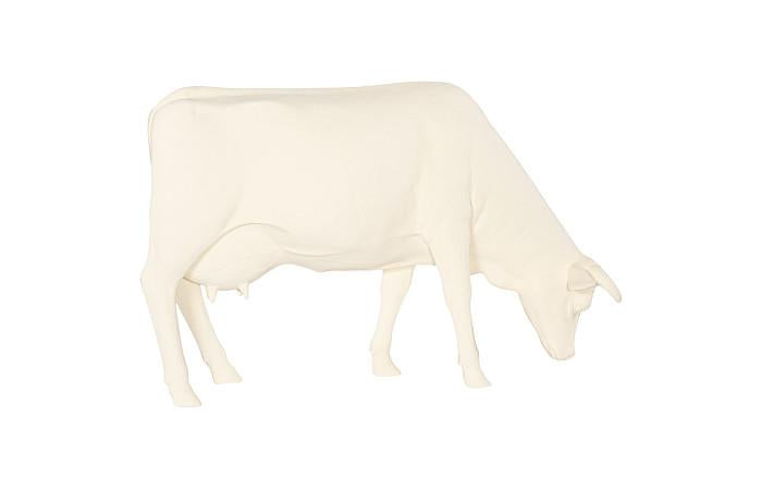 Life Size Cow, Grazing, Off White