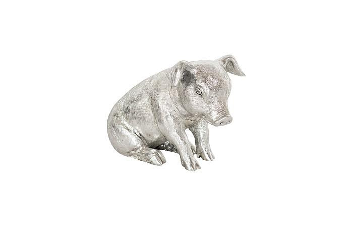 Sitting Piglet, Silver Leaf