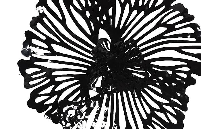 Flower Wall Art, Extra Small, Black, Metal