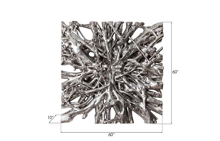 Square Root Wall Art, Silver Leaf, LG
