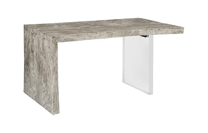 Waterfall Desk, Gray Stone, Acrylic Leg
