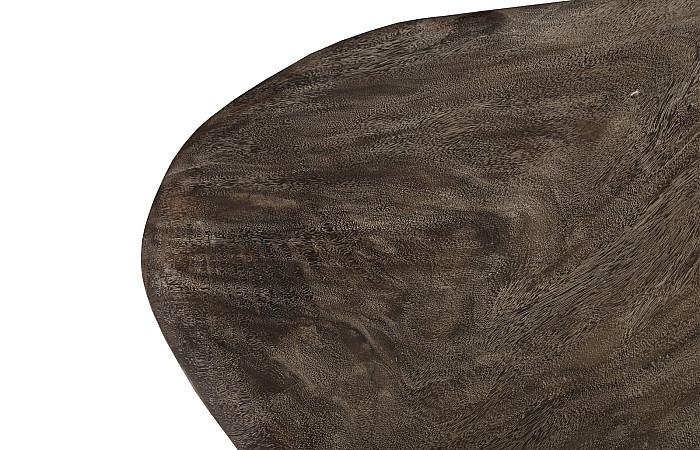 Skipping Stone Coffee Table, Brown Stone, Forged Legs