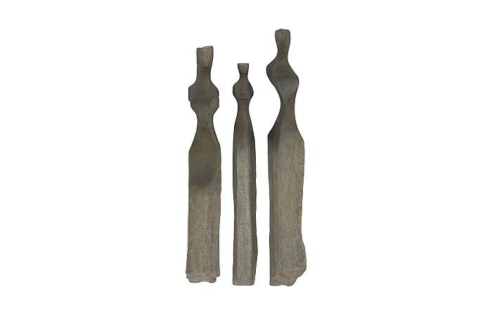 Cast Women Wall Art, Set of 3, Small, Splinter Stone Finish