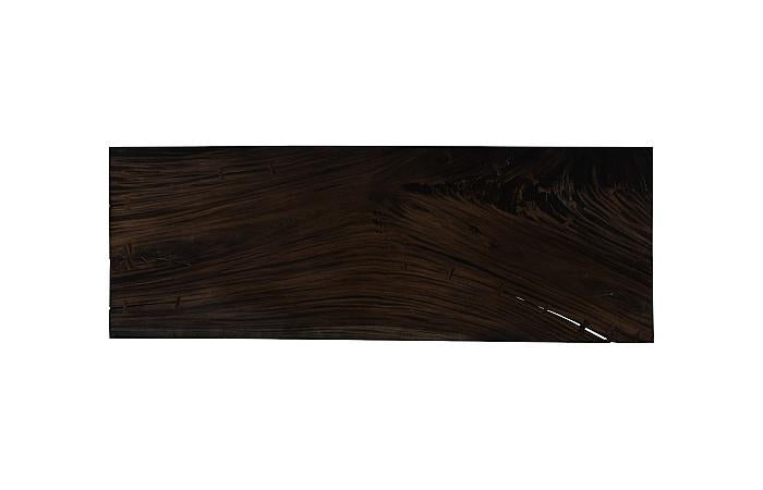 Straight Edge Dining Table, Ebony Black, Satin Black Legs