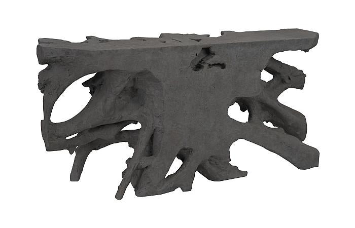 Beau Cast Root Console Table, Charcoal Stone