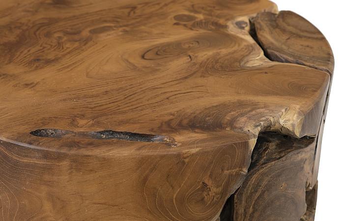 Teak Chunk Side Table, Round
