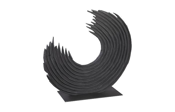 Swoop Tabletop Sculpture, Black Wood, Small