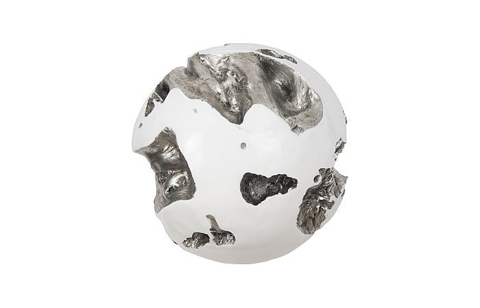 Cast Root Wall Ball, Silver Leaf, White, LG