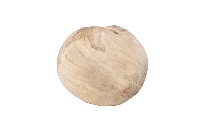 Teak Wood Ball Sculpture, Bleached