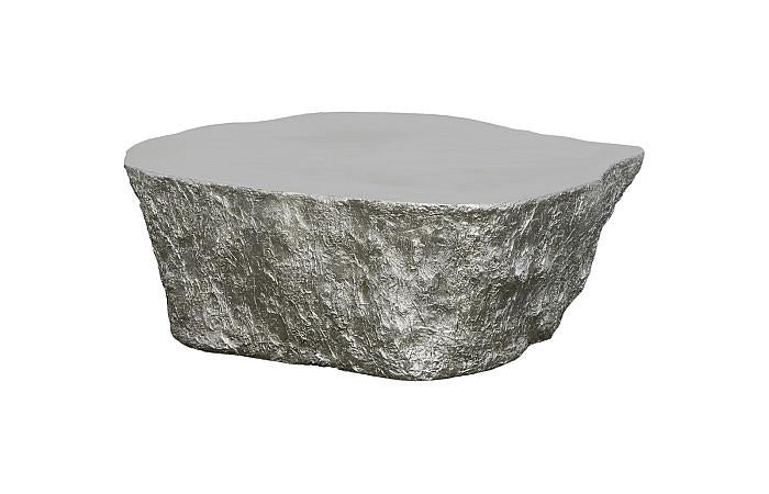 Bark Coffee Table, Silver Leaf