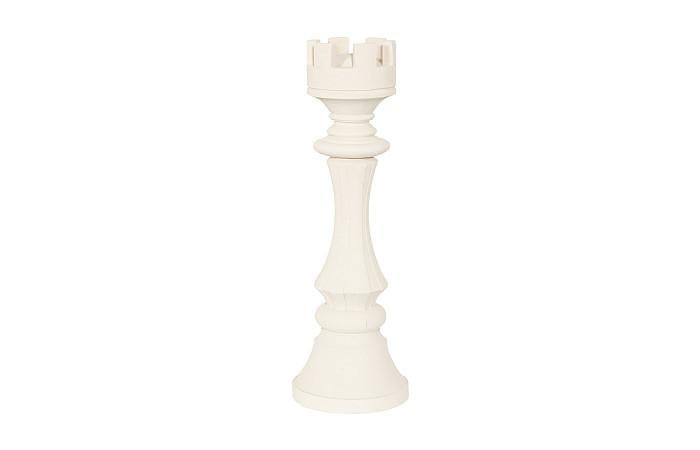 Rook Chess Sculpture, Cast Stone White, Small