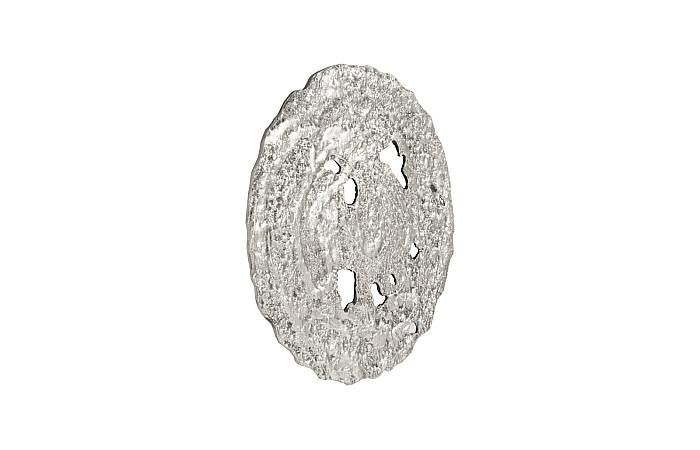 Molten Wall Disc, Small, Silver Leaf