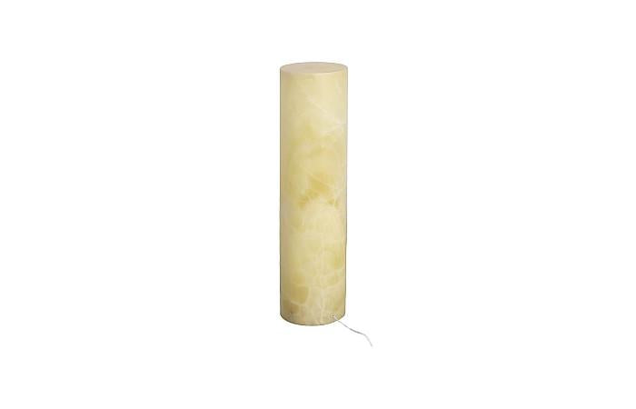Onyx Lamp Pedestal, Cylindrical, White
