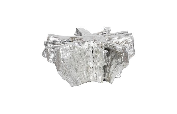 Asterisk Cast Root Coffee Table, Silver Leaf