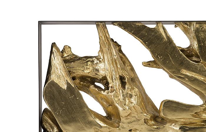 Cast Root Metal Framed Console Table, Resin, Gold Leaf, LG