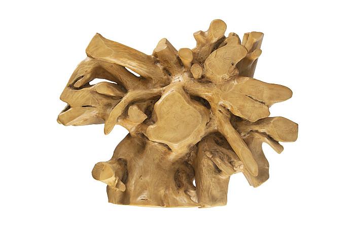 Root Dining Table Base, 60 Round Glass Top, Faux Bois