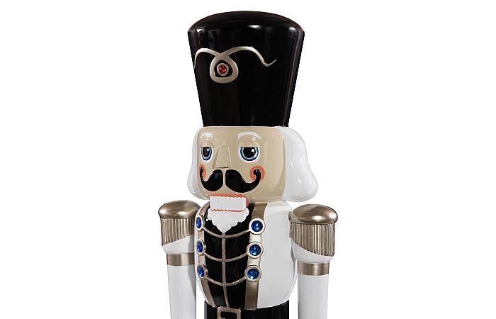 Nutcracker Soldier Sculpture 6ft, Black, White, and Gold