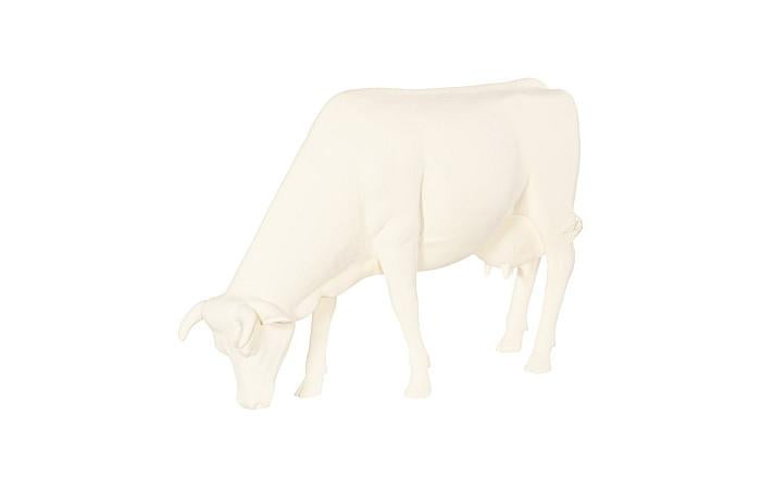 Life Size Cow, Grazing, Off White