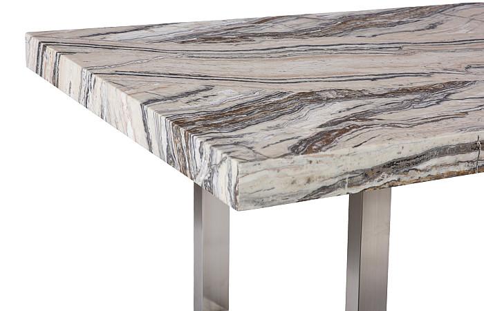 Onyx Dining Table, Stainless Steel Legs