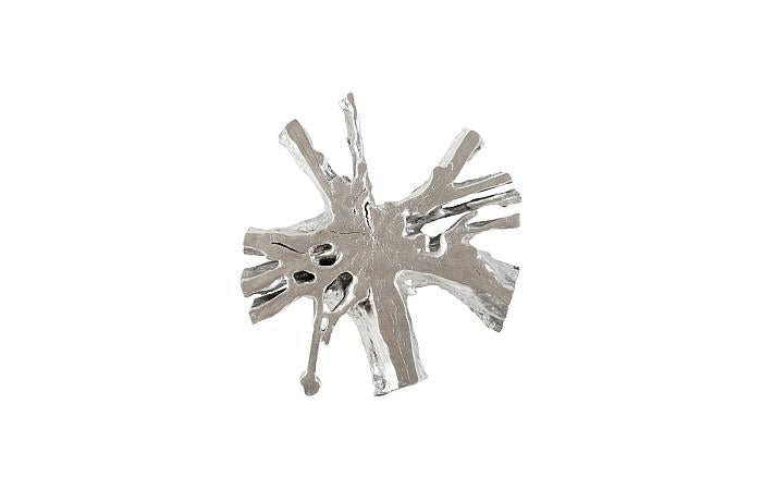 Asterisk Cast Root Coffee Table, Silver Leaf