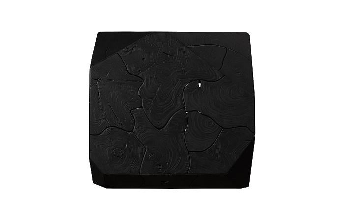 Prism Dining Table Base With 48"Dia Round Glass, Black Finish