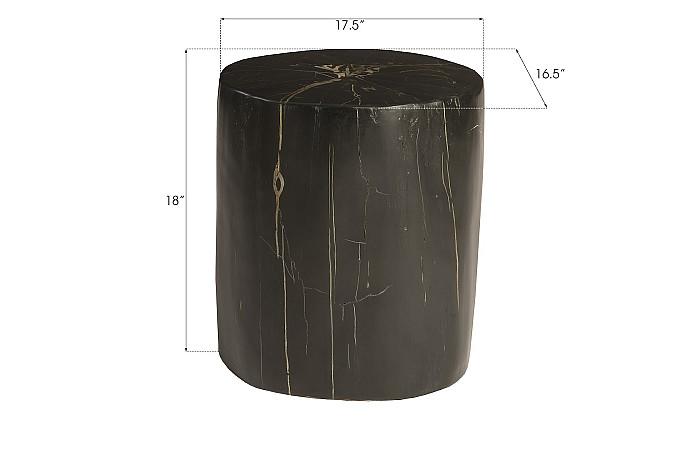 Cast Petrified Wood Stool, Resin