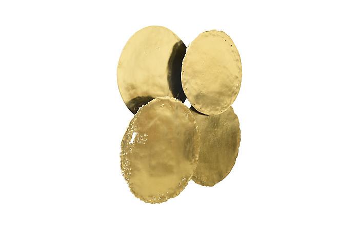 Cast Oil Drum Wall Discs, Gold Leaf, Set of 4