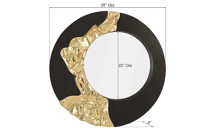 Mercury Mirror, Black, Gold Leaf
